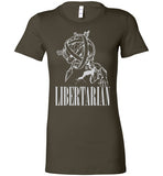 WOMEN'S T-SHIRT - SHRUGGING ATLAS: Gray graphic - ExpressLiberty.com - Products for Libertarians, Conservatives, Patriots, and Objectivists.