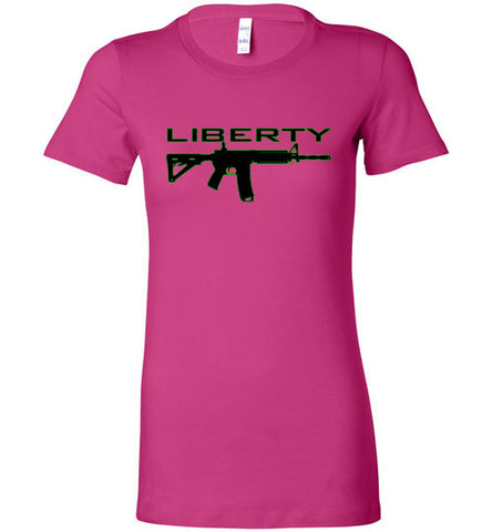 WOMEN'S T-SHIRT - AR-15 LIBERTY: Black/Green graphic. - ExpressLiberty.com - Products for Libertarians, Conservatives, Patriots, and Objectivists.
