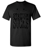 MEN'S T-SHIRT - "STATISM SUCKS": Grunge black graphic. - ExpressLiberty.com - Products for Libertarians, Conservatives, Patriots, and Objectivists.