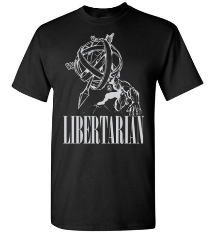 MEN'S T-SHIRT - SHRUGGING ATLAS: Gray graphic. - ExpressLiberty.com - Products for Libertarians, Conservatives, Patriots, and Objectivists.