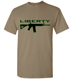 MEN'S T-SHIRT - AR-15 LIBERTY: Black/Green graphic.