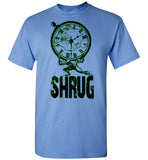 MEN'S T-SHIRT - "SHRUG": Black / Green graphic.