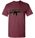 MEN'S T-SHIRT - AR-15 LIBERTY: Black/Green graphic.
