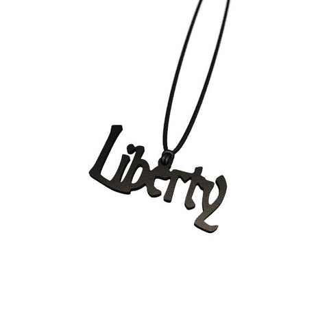 "LIBERTY" Steel Pendant - ExpressLiberty.com - Products for Libertarians, Conservatives, Patriots, and Objectivists.