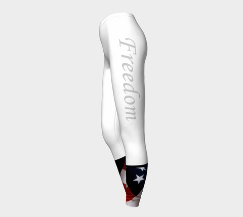 LIBERTY / FREEDOM LEGGINGS - White - ExpressLiberty.com - Products for Libertarians, Conservatives, Patriots, and Objectivists.