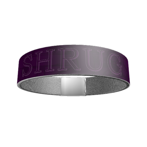 "SHRUG" SILICONE WRIST BAND: Purple - ExpressLiberty.com - Products for Libertarians, Conservatives, Patriots, and Objectivists.