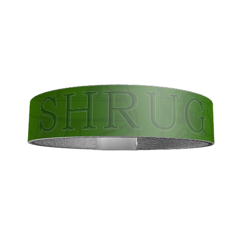 "SHRUG" SILICONE WRIST BAND: Green - ExpressLiberty.com - Products for Libertarians, Conservatives, Patriots, and Objectivists.