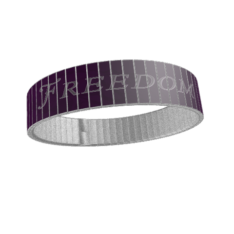 STAINLESS STEEL WRIST BAND - FREEDOM / LIBERTY: Purple - ExpressLiberty.com - Products for Libertarians, Conservatives, Patriots, and Objectivists.