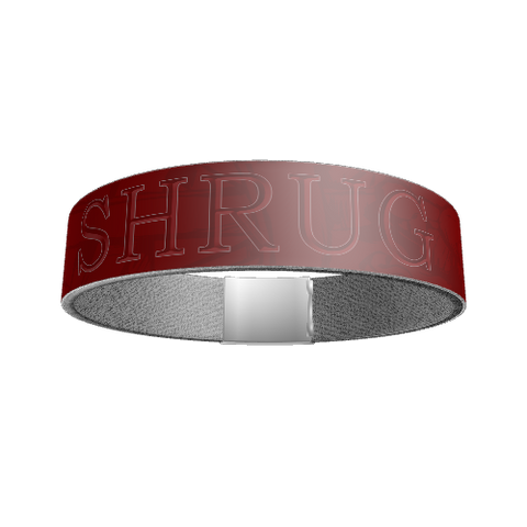 "SHRUG" SILICONE WRIST BAND: Red - ExpressLiberty.com - Products for Libertarians, Conservatives, Patriots, and Objectivists.